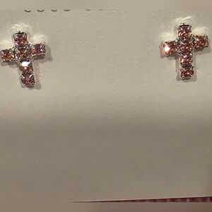 Silver Cross Stud Earrings
